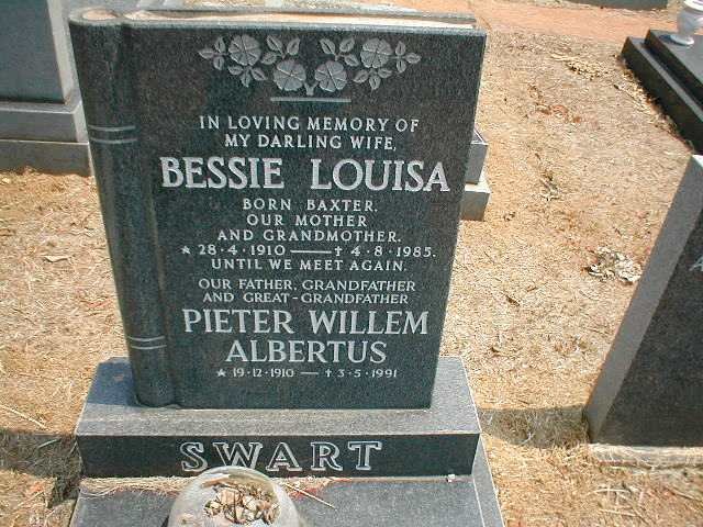 SWART Pieter Willem Albertus 1910-1991 &amp; Bessie Louisa BAXTER 1910-1985