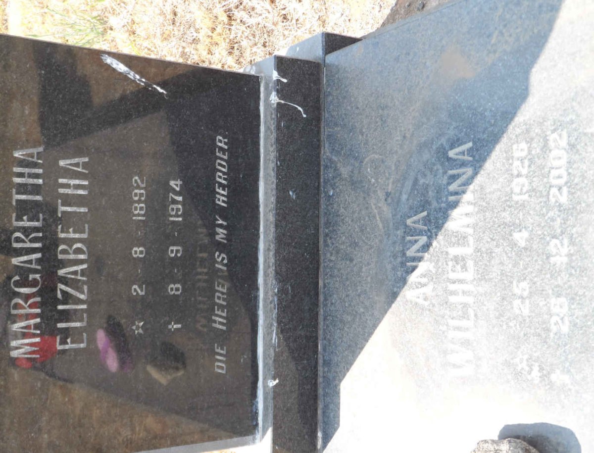 SWART Margaretha Elizabetha 1892-1974 :: SWART Anna Wilhelmina 1926-2002