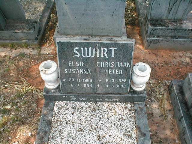 SWART Christiaan Pieter 1926-1992 &amp; Elsie Susanna 1929-1984