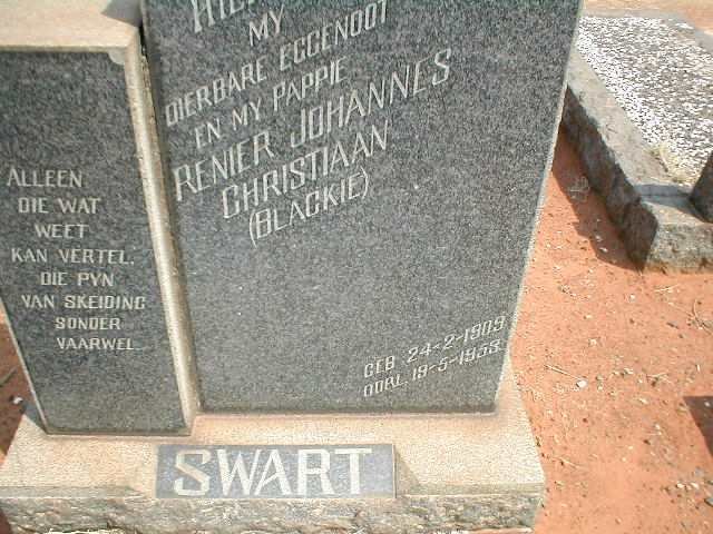 SWART Renier Johannes Christiaan 1909-1953