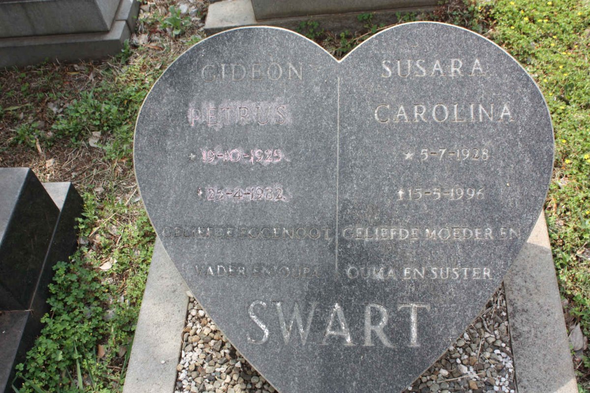SWART Gideon Petrus 1925-1982 &amp; Susara Carolina 1928-1996