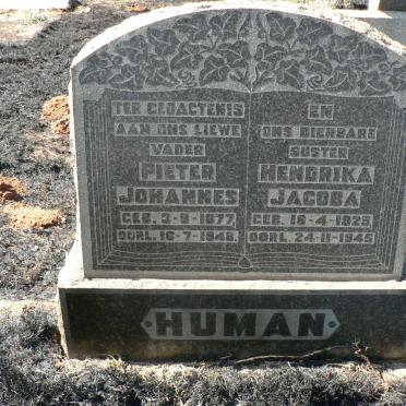 HUMAN Pieter Johannes 1877-1948 :: HUMAN Hendrika Jacoba 1925-1945