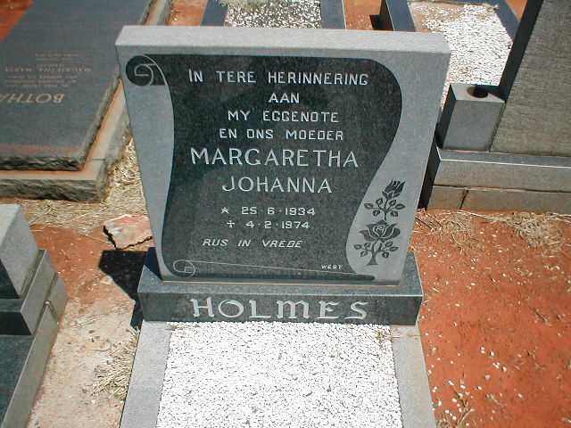 HOLMES Margaretha Johanna 1934-1974