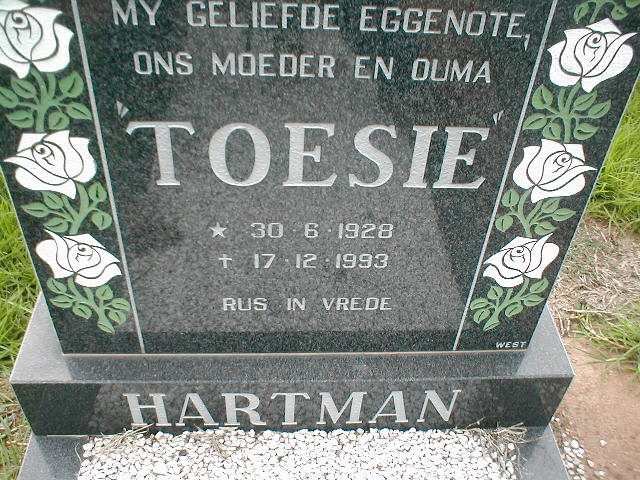 HARTMAN Toesie 1928-1993