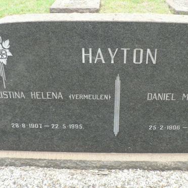 HAYTON Daniel Marthinus 1906-1969 &amp; Christina Helena VERMEULEN 1907-1995