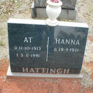 HATTINGH At 1912-1991 &amp; Hanna 1921-
