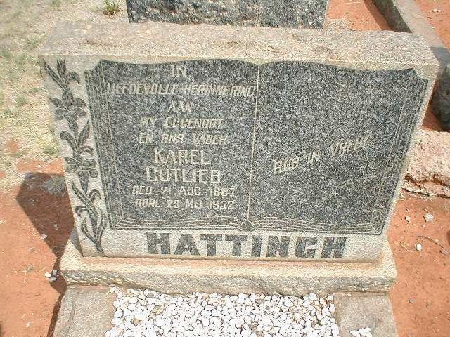 HATTINGH Karel Gotlieb 18?7-1952