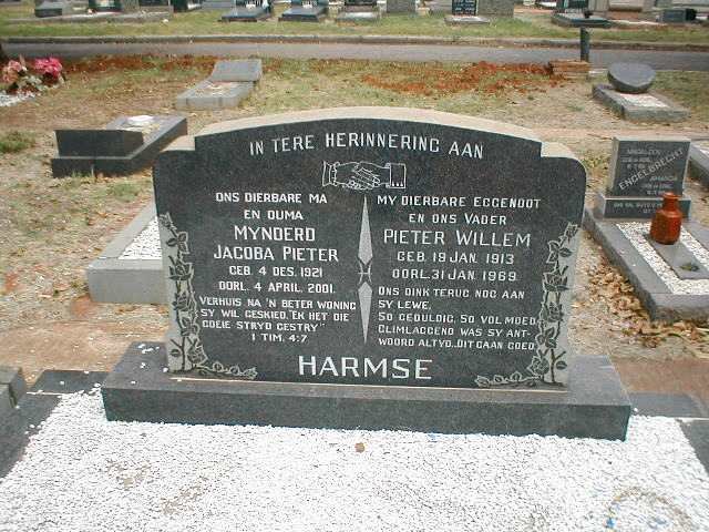 HARMSE Pieter Willem 1913-1969 &amp; Mynderd Jacoba Pieter 1921-2001