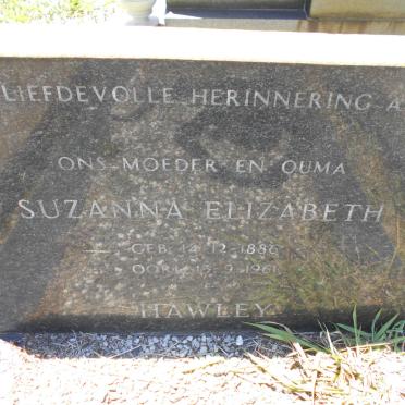 HAWLEY Suzanna Elizabeth 1886-1961
