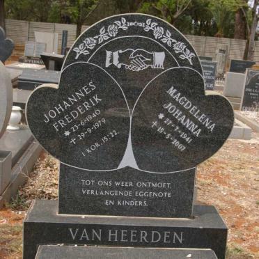 HEERDEN Johannes Frederik, van 1940-1979 &amp; Magdalena Johanna 1941-2007