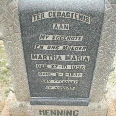 HENNING Martha Maria 1897-1932