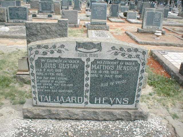 TALJAARD Louis Gustav 1919-1956 :: HEYNS Matthys Hendrik 1920-1950