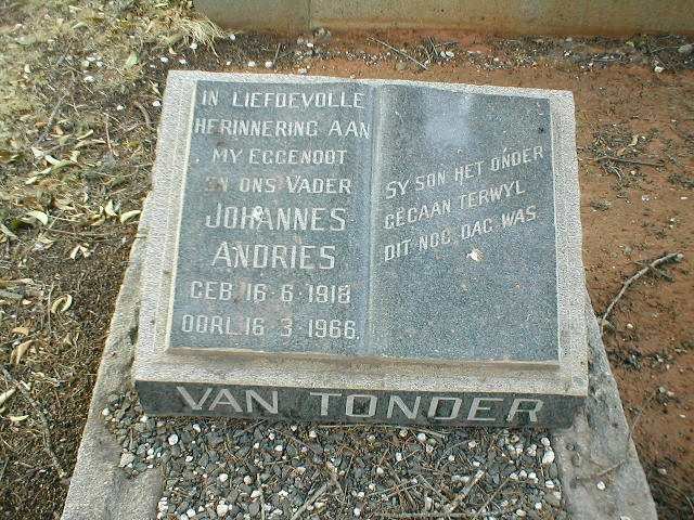 TONDER Johannes Andries, van 1918-1966