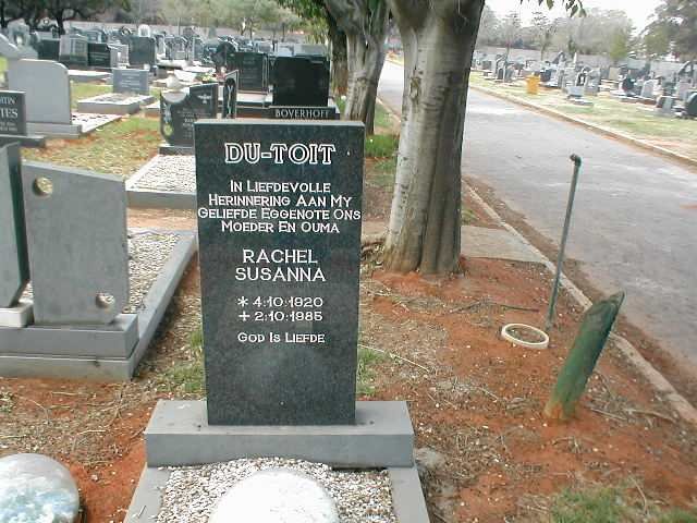 TOIT Rachel Susanna, du 1920-1985