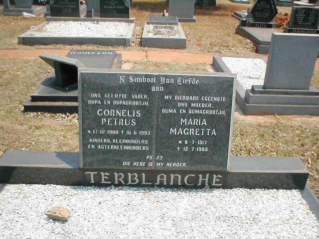 TERBLANCHE Cornelis Petrus 1908-1993 &amp; Maria Magretta 1917-1985