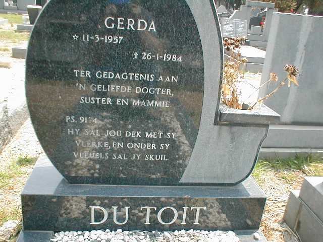 TOIT Gerda, du 1957-1984