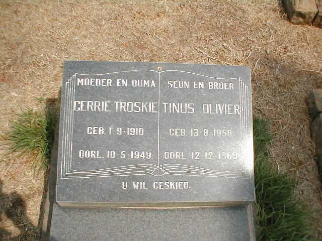 TROSKIE Gerrie 1910-1949 :: OLIVIER Tinus 1958-1969