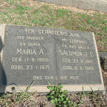 ? Salomon J.C. 1901-1966 &amp; Maria A. 1905-1971