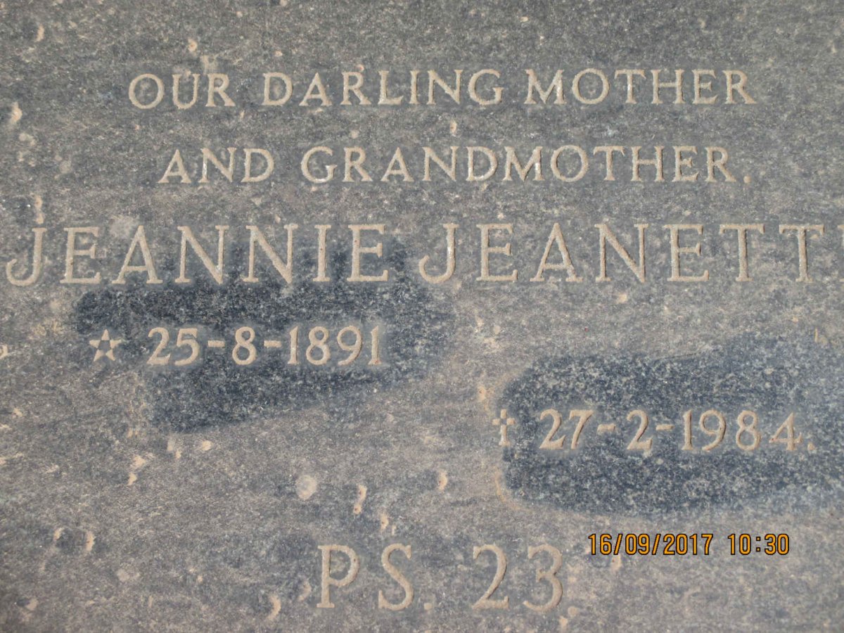 ? Jeannie Jeanett 1891-1984