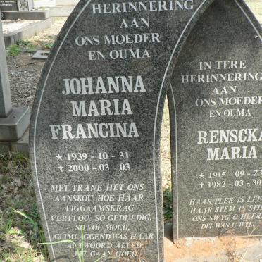? Renscka Maria 1915-1982 :: ? Johanna Maria Francina 1939-2000