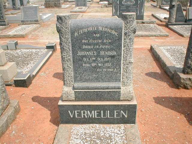 VERMEULEN Johannes Hendrik 1921-1952