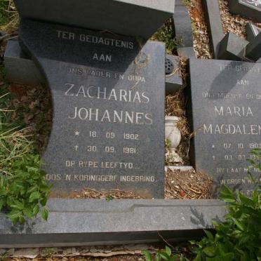 VERSTER Zacharias Johannes 1902-1991 &amp; Maria Magdalena 1903-199?