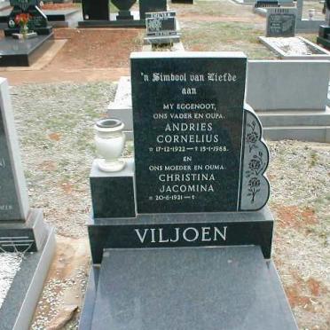 VILJOEN Andries Cornelius 1922-198? &amp; Christina Jacomina 1921-