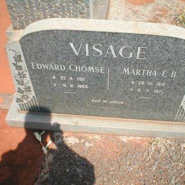 VISAGÉ Edward Chomse 1911-1985 &amp; Martha E.B. 1912-1971