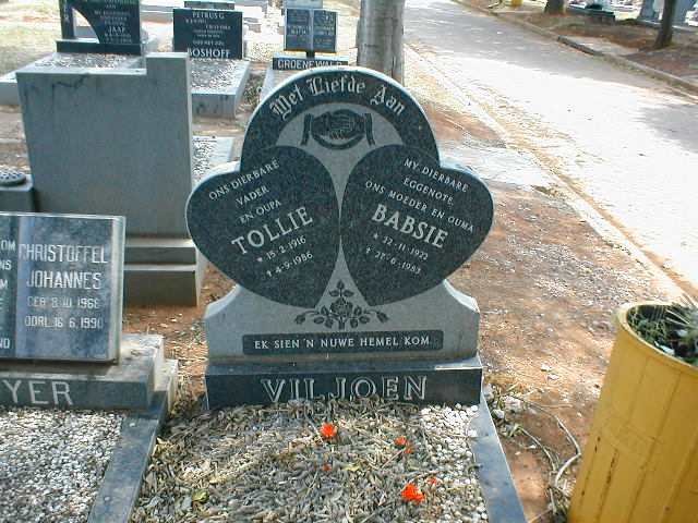 VILJOEN Tollie 1916-1986 &amp; Babsie 1922-1983
