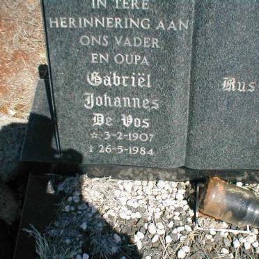 VOS Gabriël Johannes, de 1907-1984