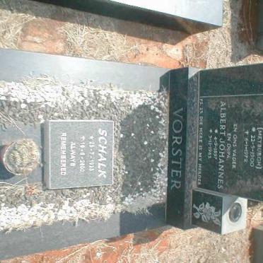 VORSTER Albert Johannes 1897-1983 &amp; Jacoba Louisa MEYBURGH 1900-1979 :: VORSTER Schalk 1923-2000
