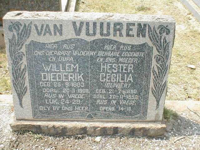 VUUREN Willem Diederik, van 1883-1968 &amp; Hester Cecilia OLIVIER 1890-1950