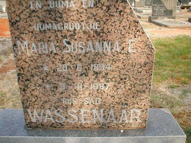 WASSENAAR Maria Susanna E. 1894-1987