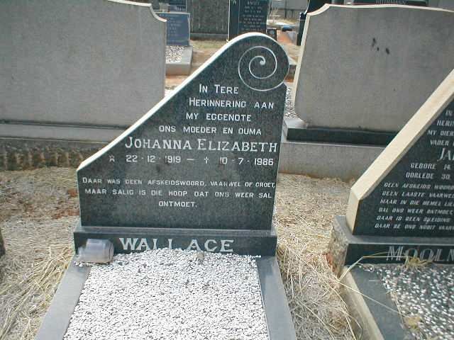 WALLACE Johanna Elizabeth 1919-1986