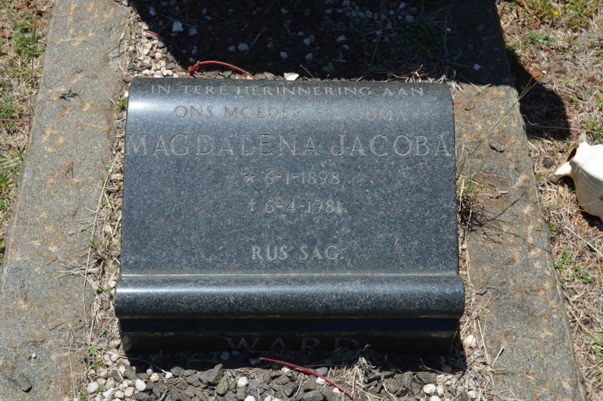 WARD Michael Casparus 1891-1967 &amp; Magdalena Jacoba 1898-1981