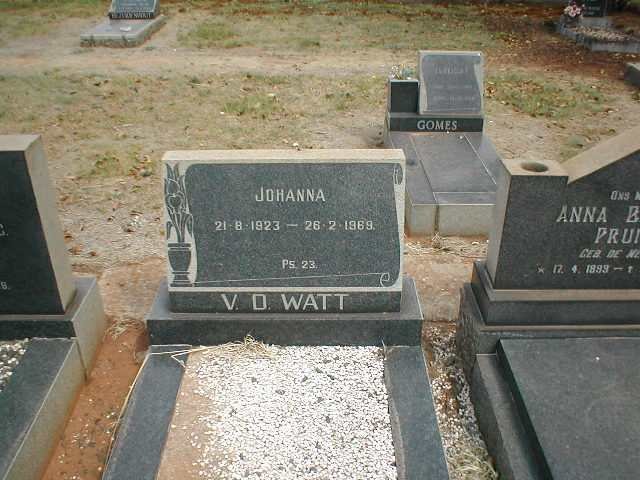 WATT Johanna, v.d. 1923-1969