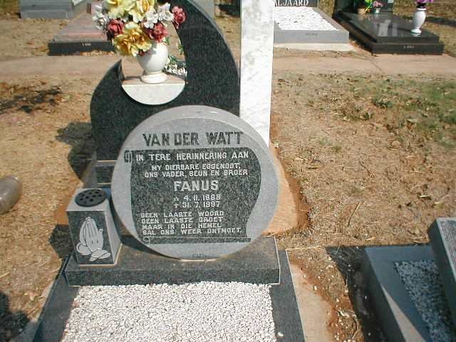 WATT Fanus, van der 19?8-1997