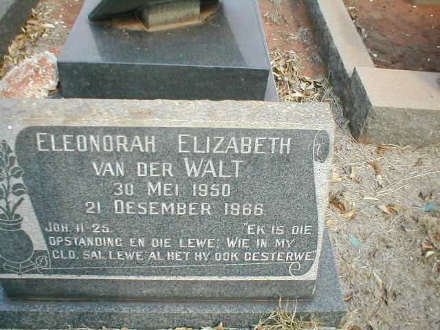 WALT Eleonorah Elizabeth, van der 1950-1966
