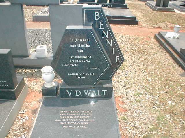WALT Bennie, v.d. 1933-1984