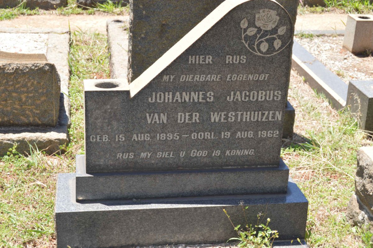 WESTHUIZEN Johannes Jacobus, van der 1895-1962