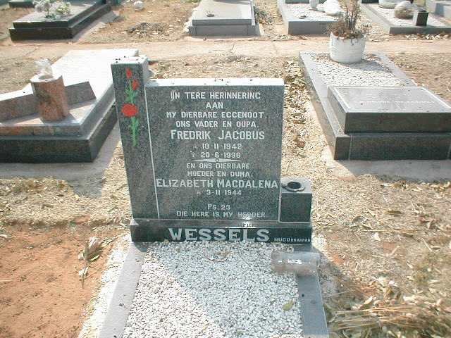 WESSELS Frederik Jacobus 1942-1996 &amp; Elizabeth Magdalena 1944-