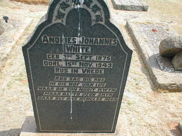 WHITE Andries Johannes 1875-1943