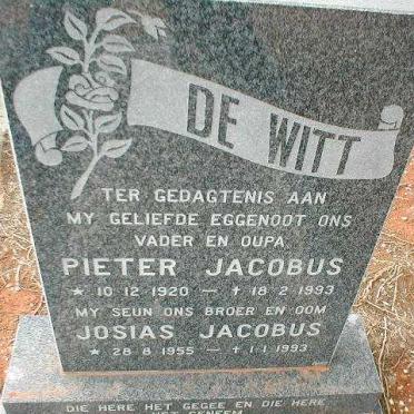 WITT Pieter Jacobus, de 1920-1993 :: DE WITT Josias Jacobus 1955-1993