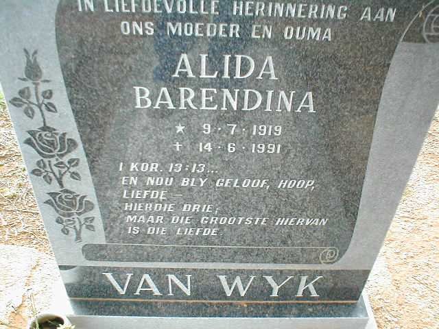 WYK Alida Barendina, van 1919-1991