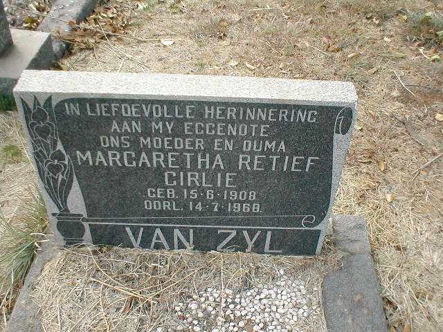 ZYL Margaretha Retief, van 1908-1968