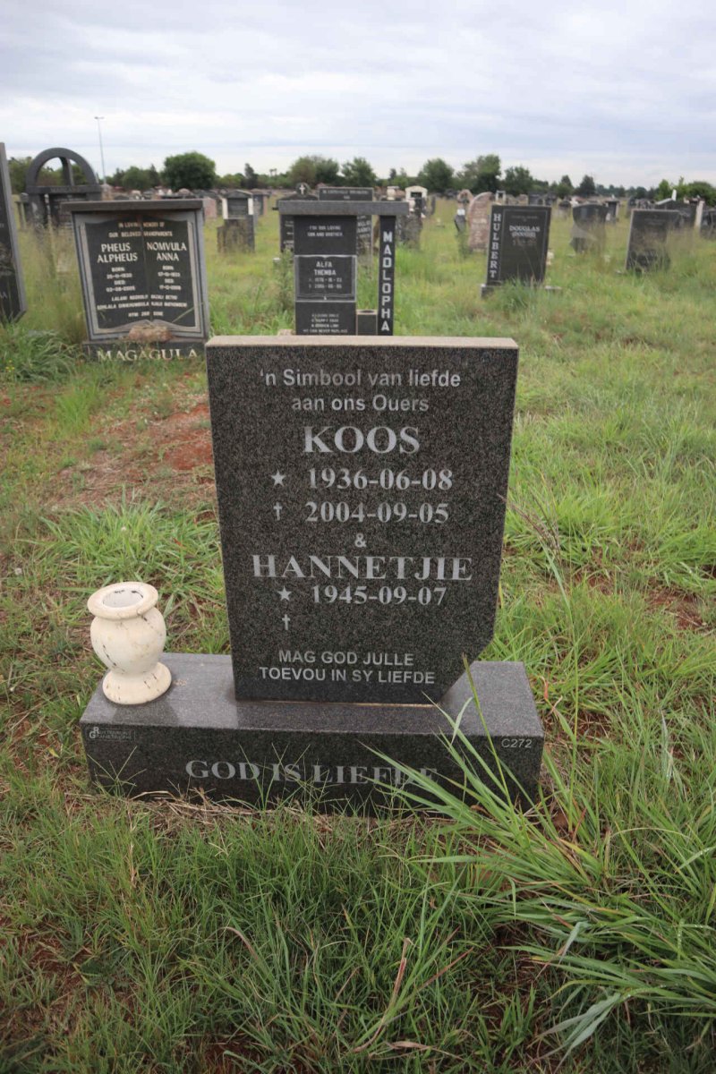 ? Koos 1936-2004 & Hannetjie 1945-