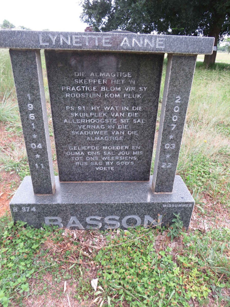 BASSON Lynette Anne 1961-2007