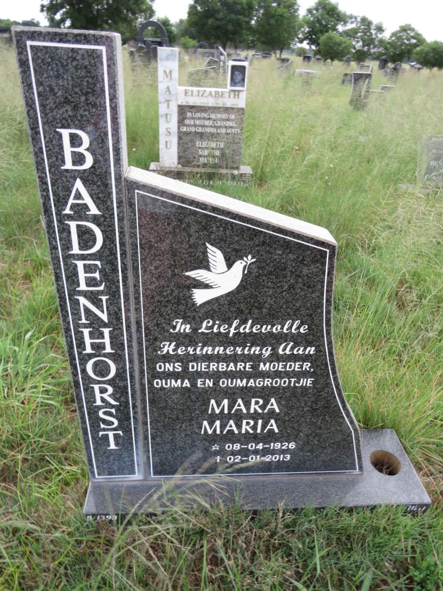 BADENHORST Mara Maria 1926-2013