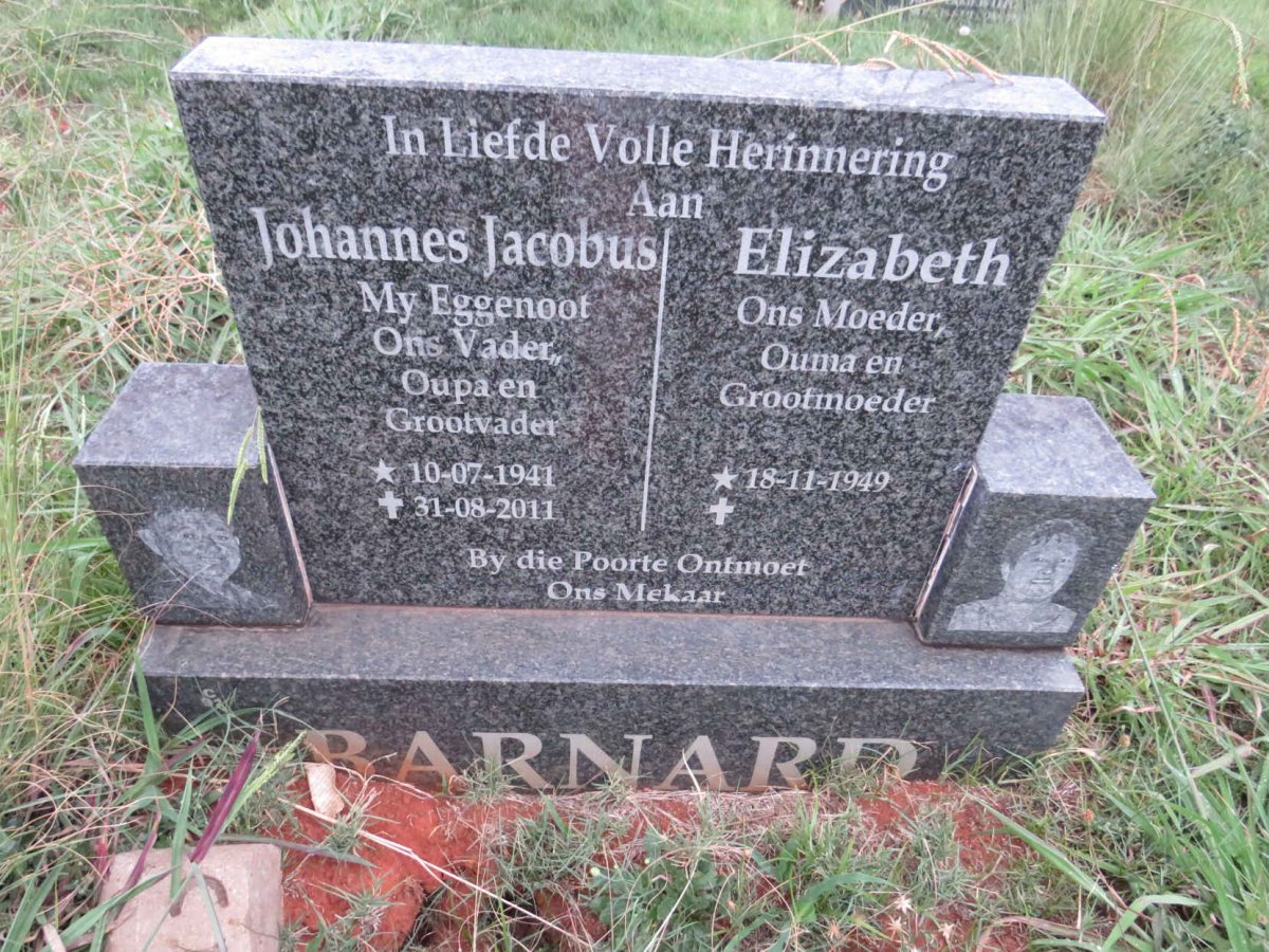 BARNARD Johannes Jacobus 1941-2011 & Elizabeth 1949-