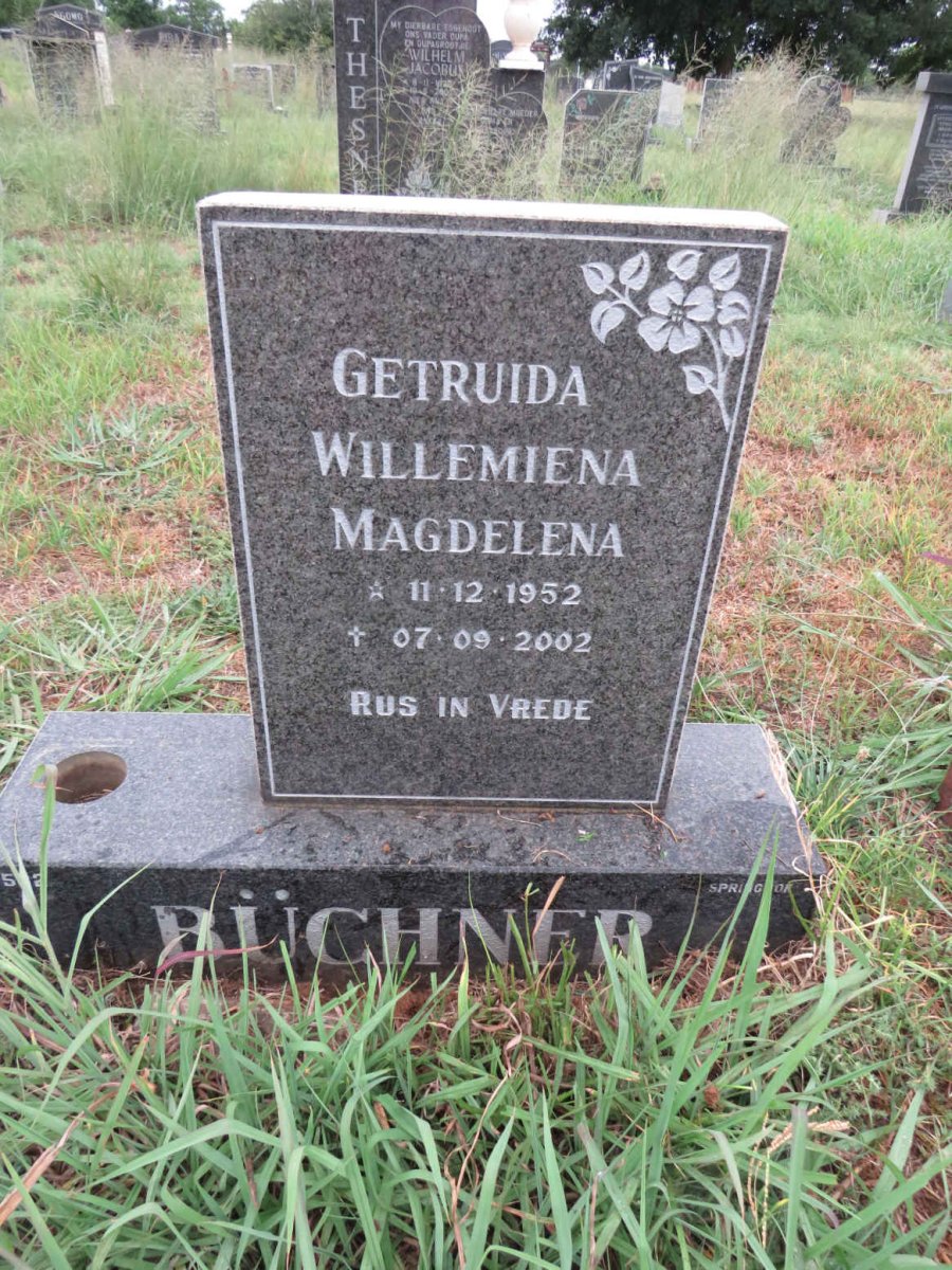 BUCHNER Getruida Willemiena Magdelena 1952-2002